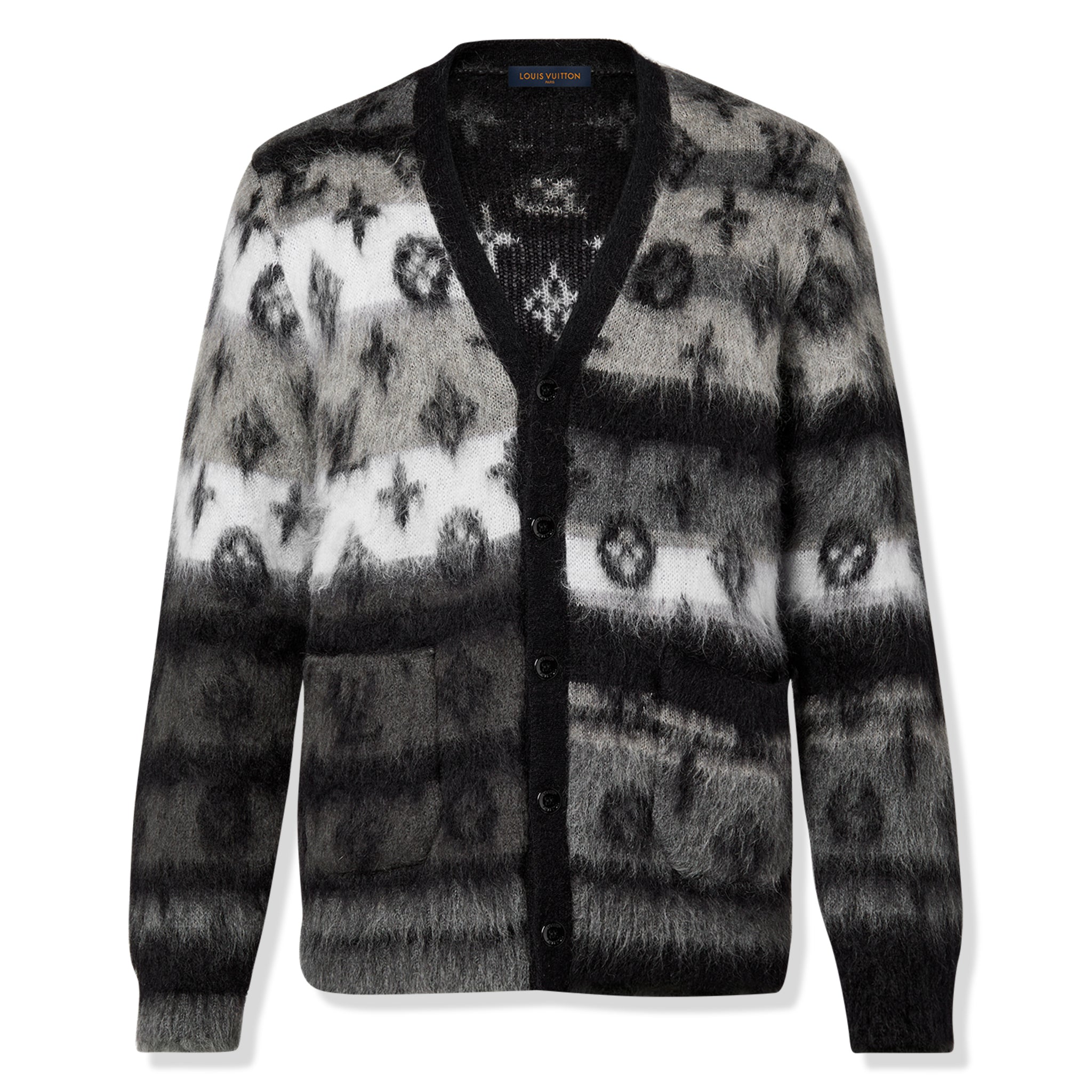 Front view of Louis Vuitton Monogram Mohair Multicoloured Cardigan NVPROD4830077V